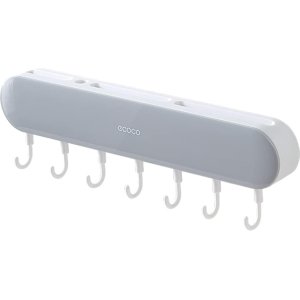ECOCO κρεμάστρα κουζίνας E2027 με 7 γάντζους, 3.8x6x30cm, γκρι