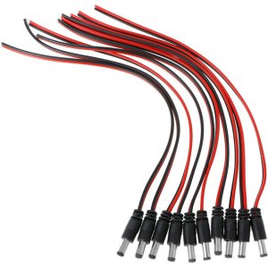 FOLKSAFE καλώδιο FS-DCPIGTAIL-M με αρσενικό βύσμα 5.5x2.1mm, 10τμχ