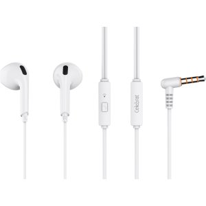 CELEBRAT earphones με μικρόφωνο G20, 3.5mm σύνδεση, Φ14mm, 1.2m, λευκά