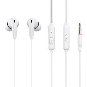 CELEBRAT earphones με μικρόφωνο G26, 3.5mm σύνδεση, Φ10mm, 1.2m, λευκά