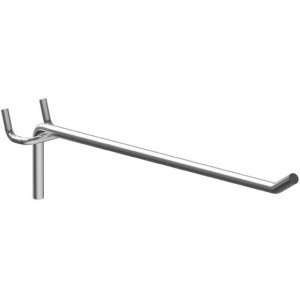 Γάντζος μονός HOOK-10-5 για διάτρητο stand, μεταλλικός, 10cm, 5τμχ