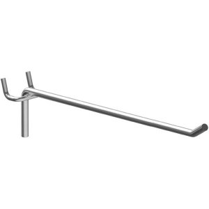 Γάντζος μονός HOOK-15-5 για διάτρητο stand, μεταλλικός, 15cm, 5τμχ