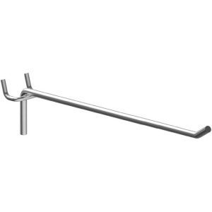 Γάντζος μονός HOOK-20-5 για διάτρητο stand, μεταλλικός, 20cm, 5τμχ