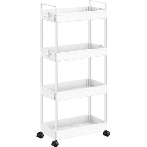 HOME USE τρόλει κουζίνας HUH-0163, 4 θέσεων, 40x21.5x91.5cm, λευκό