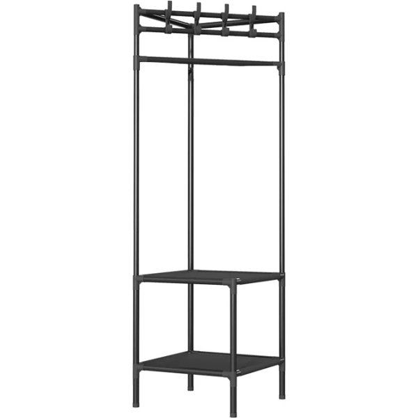 HOME USE κρεμάστρα δαπέδου HUH-0165, μεταλλική, γωνιακή, 40x188cm, μαύρη