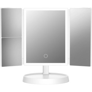 HOME USE επιτραπέζιος καθρέφτης HUH-0183, LED φως, 1x/2x/3x zoom, 2000mAh, λευκός
