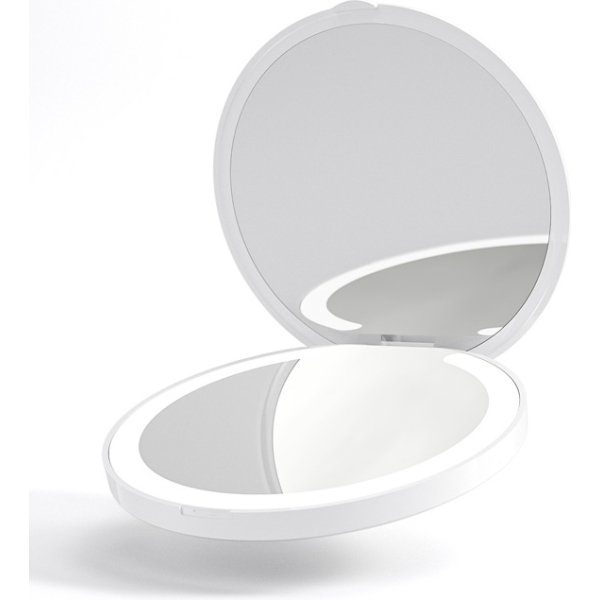 HOME USE καθρέφτης χειρός HUH-0184 με LED φως, 1x/3x zoom 180mAh, λευκός
