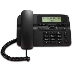 PHILIPS ενσύρματο τηλέφωνο M20B-00, λειτουργία ανοιχτής ακρόασης, μαύρο