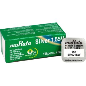 MURATA μπαταρία Silver Oxide για ρολόγια SR621SW, 1.55V, No 364, 10τμχ