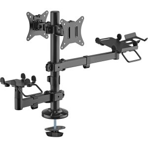 BRATECK βάση γραφείου για 2x οθόνες PMM-02SD, 17-32", με θέση για POS & printer