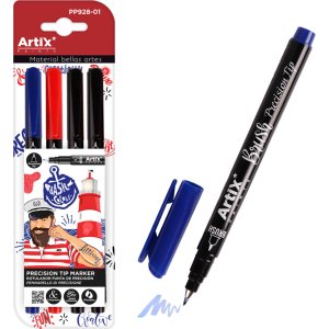 ARTIX PAINTS μαρκαδόρος σχεδίου PP928-01, μπλε/μαύρο/κόκκινο, 4τμχ