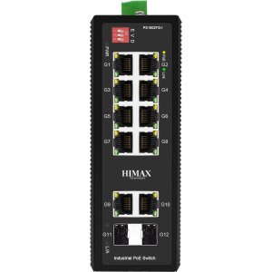 HIMAX industrial PoE switch PS1802FG-I, 8x GE PoE/2x GE/2x GF SFP θύρες, έως 1000Mbps