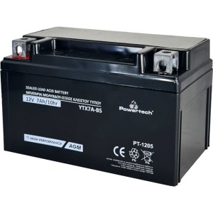 POWERTECH μπαταρία μολύβδου μοτοσυκλέτας PT-1205, 12V 7Ah, AGM, YTX7A-BS