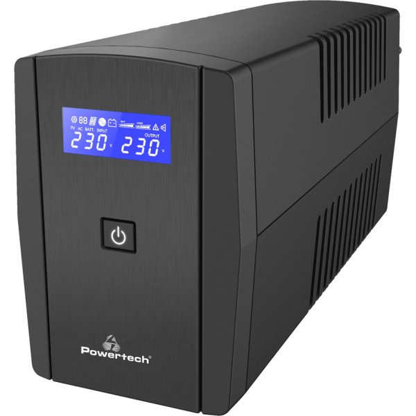 POWERTECH UPS Line Interactive PT-1295 με οθόνη, 850VA, 510W, 2x Schuko