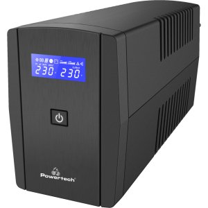 POWERTECH UPS Line Interactive PT-1296 με οθόνη, 1100VA, 660W, 2x Schuko