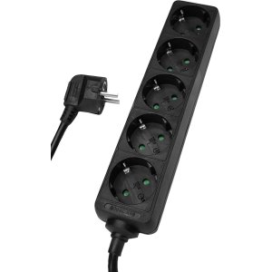POWERTECH πολύπριζο PT-870, 5x schuko, 16A, 1,5m, μαύρο
