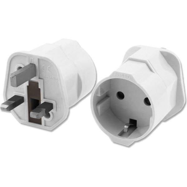 POWERTECH αντάπτορας ρεύματος PT-991, UK σε German type, 13A, λευκός