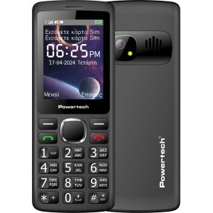 POWERTECH κινητό τηλέφωνο Sentry 4G Bar, 2.4", dual SIM, με κάμερα, μαύρο