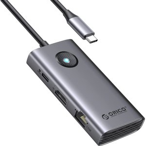 ORICO docking station PW11-6PR, 6 θυρών, USB-C σύνδεση, 100W PD 4K, γκρι