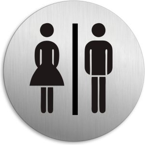 SEILFLECHTER πινακίδα WC γυναικών/ανδρών 972069, αυτοκόλλητη, Φ75mm