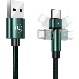 USAMS καλώδιο USB-C σε USB SJ477, περιστρεφόμενο βύσμα, 2A, 1m, πράσινο
