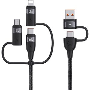 USAMS καλώδιο USB/USB-C σε 3 in 1 US-SJ646, PD 100W, 2m, μαύρο