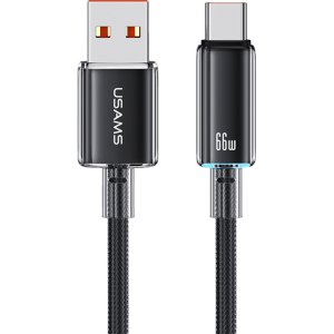 USAMS καλώδιο USB-C σε USB US-SJ658, 66W, 480Mbps, 1.2m, μαύρο