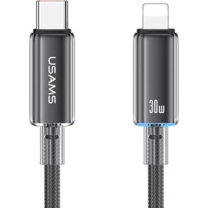 USAMS καλώδιο Lightning σε USB-C US-SJ659, 30W, 480Mbps, 1.2m, μαύρο