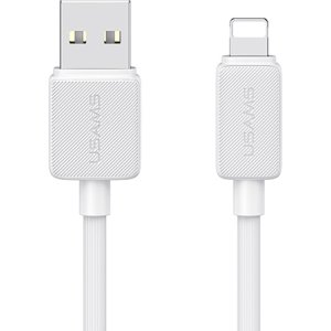 USAMS καλώδιο Lightning σε USB US-SJ689, 2.4A, 480Mbps, 1m, λευκό