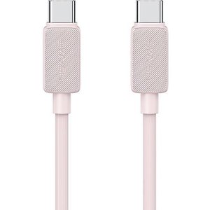 USAMS καλώδιο USB-C σε USB-C US-SJ691, 60W, 480Mbps, 1m, ροζ
