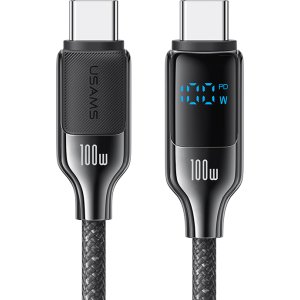 USAMS καλώδιο USB-C SJ742, 100W, 480Mbps, 1.2m, μαύρο