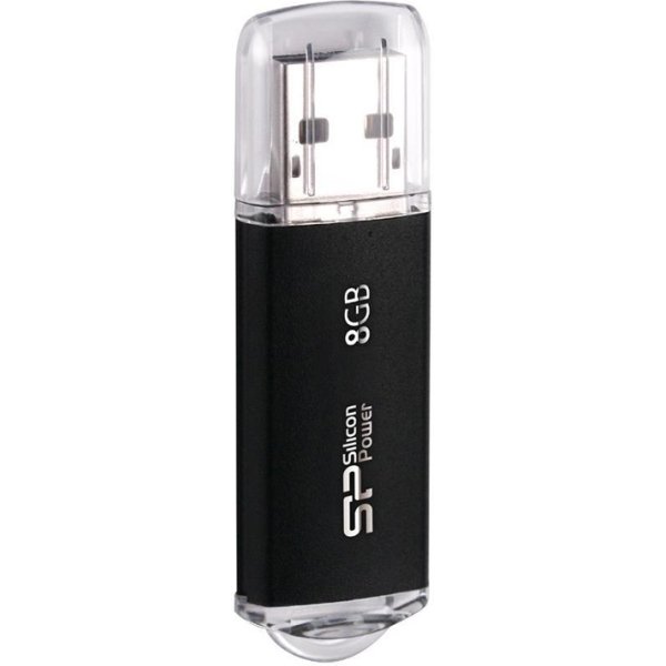 SILICON POWER USB Flash Drive Ultima II-I, 8GB, USB 2.0, μαύρο