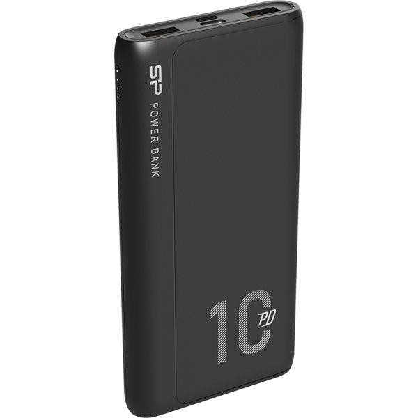 SILICON POWER power bank QP15, 10000mAh, 2x USB & USB Type-C, 3A, μαύρο