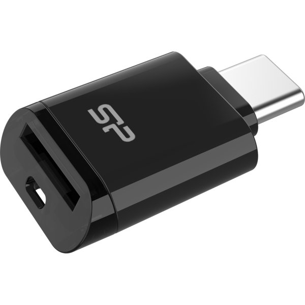 SILICON POWER card reader C200 για micro SD, USB-C, USB 3.2, 180/165MBps, μαύρο
