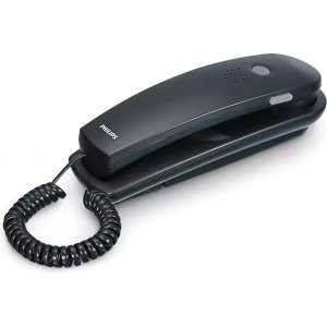 PHILIPS ενσύρματο τηλέφωνο TD2801B/00, επιτραπέζιο ή επιτοίχιο, μαύρο