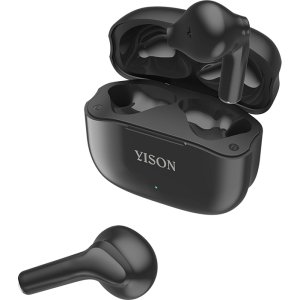 YISON earphones με θήκη φόρτισης TWS-T6, True Wireless, Φ13mm, μαύρα