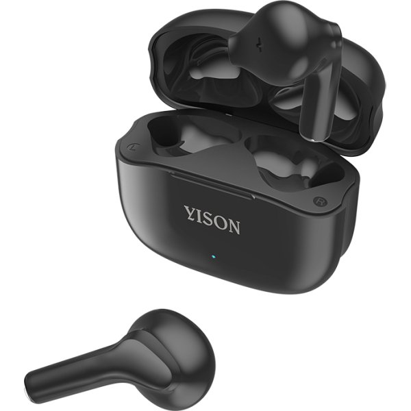 YISON earphones με θήκη φόρτισης TWS-T6, True Wireless, Φ13mm, μαύρα
