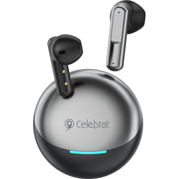 CELEBRAT earphones με θήκη φόρτισης W61, True Wireless, 13mm, 25/200mAh, μαύρα