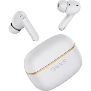 CELEBRAT earphones με θήκη φόρτισης WD03, True Wireless, 13mm, 30/300mAh, λευκά