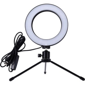 Φωτιστικό δαχτυλίδι LED ZD67B με μίνι τρίποδα, Φ 16cm, 12W