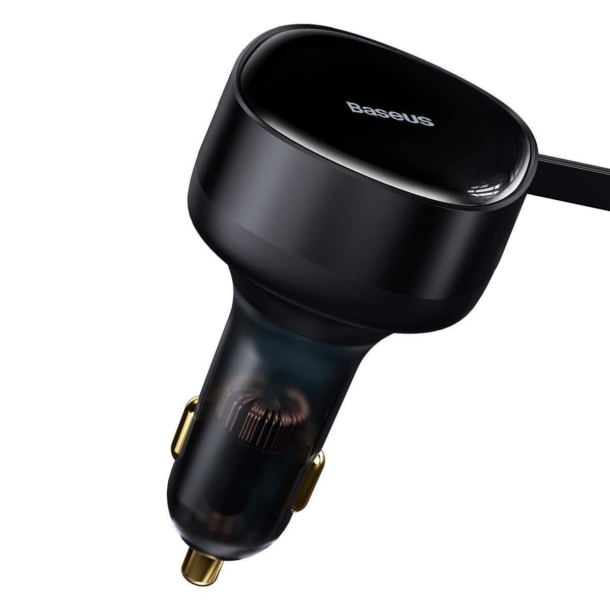 Baseus Car Charger Enjoyment Retractable 2 in 1 - Type C + Lightning - 30W (CGTX000001) black - Image 2