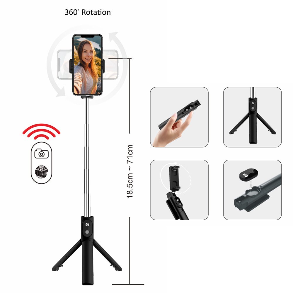 Blavec Selfie Stick Coco P-02 tripod + remote control 0,7 metres (SSCP02-TRB07) black - Image 3