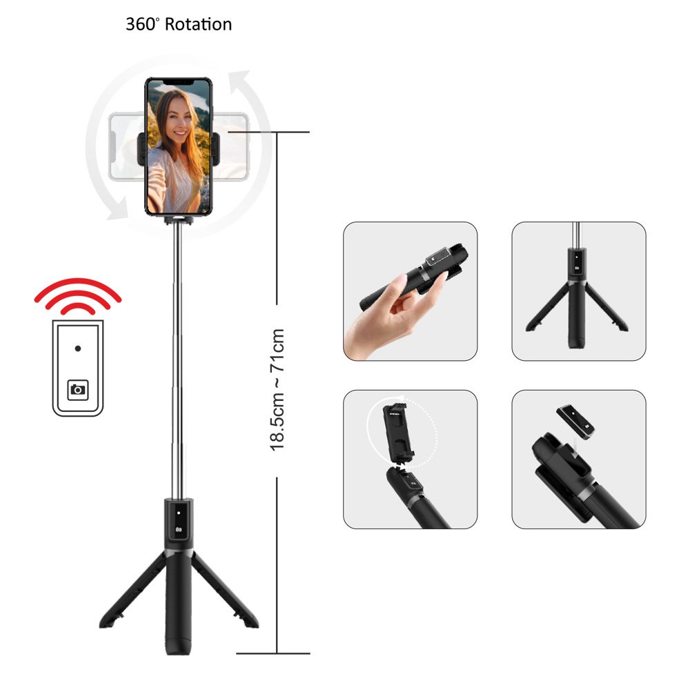 Blavec Selfie Stick Coco P-04 tripod + remote control 0,7 metres (SSCP04-TRB07) black - Image 3