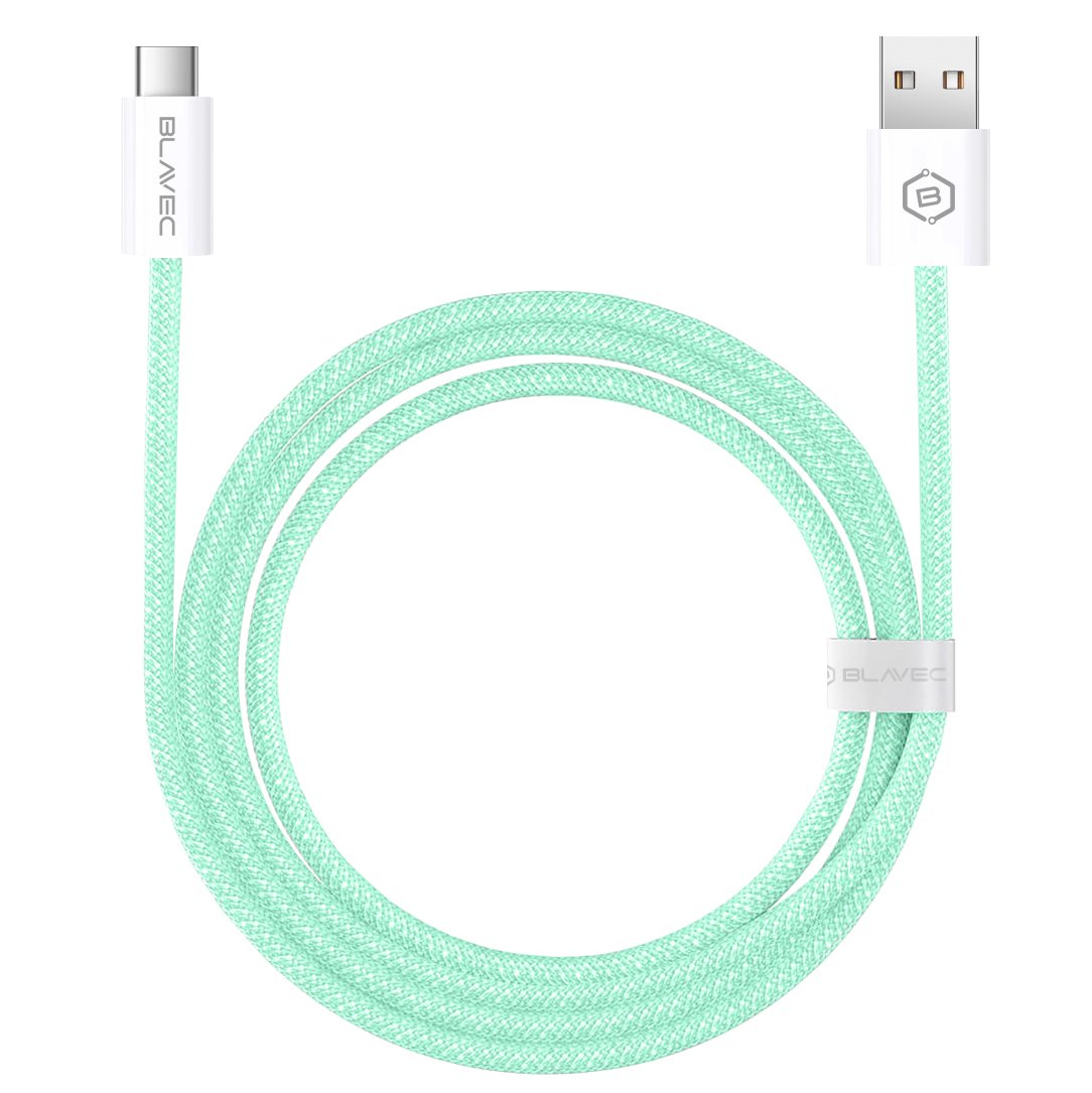 Blavec Cable Candy braided - USB to Type C - PD 60W 3A 3 metres Apple CarPlay/Android Auto (CCA-UC3GN30) green - Image 2