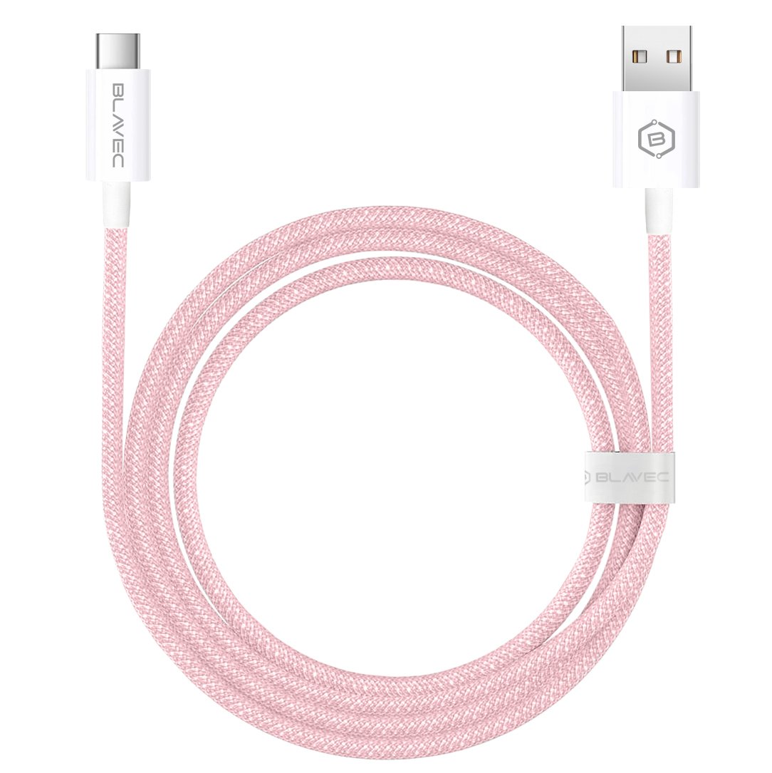 Blavec Cable Candy braided - USB to Type C - PD 60W 3A 2 metres Apple CarPlay/Android Auto (CCA-UC3P20) pink - Image 2