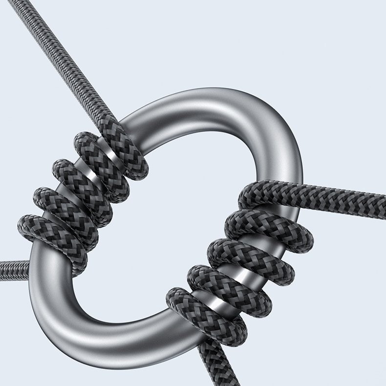 Benks Cable D49 braided - Type C to Type C - PD 60W 3A 1,2 metres black - Image 5