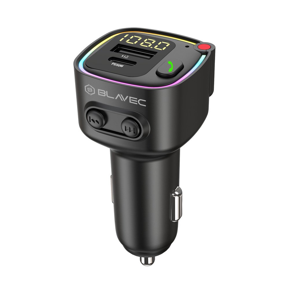 Blavec FM Transmitter Flash TR-02 MP3, Bluetooth - USB + Type C - PD 30W (TFMFTR02-B) black - Image 2