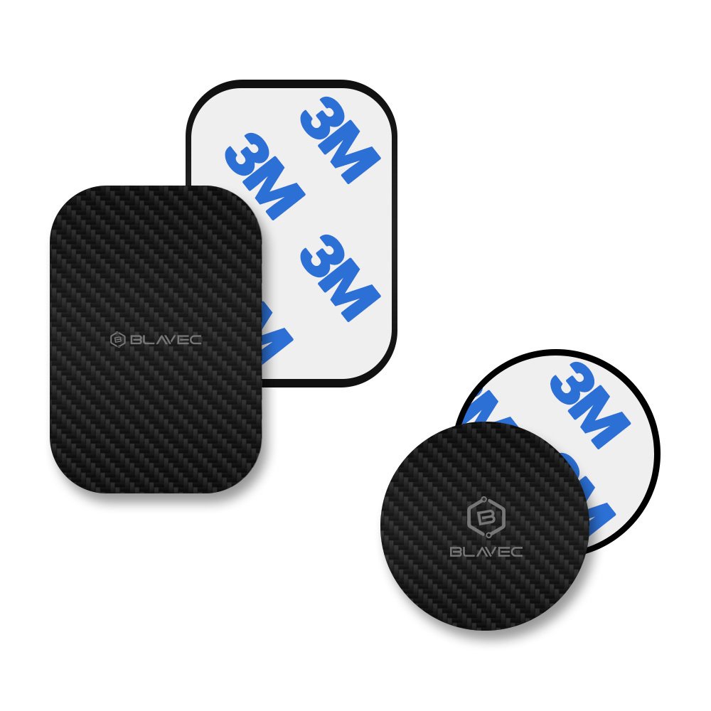 Blavec Metal plate for magnetic holder BM-01 set of 2 pieces round (40mm) and rectangle (40x58mm) carbon - Image 2