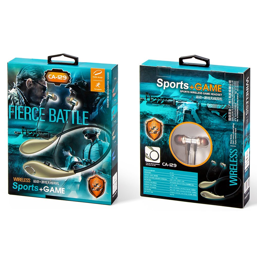 GJBY headphones - SPORTS BLUETOOTH CA-129 Gold - Image 5