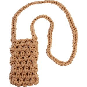 Knitted bag for phone design 1 beige